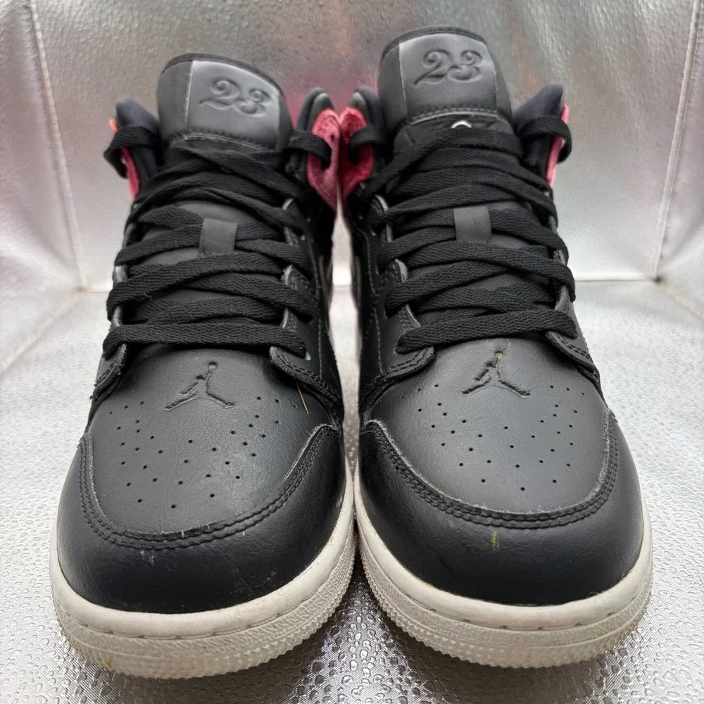 Size 6.5Y Nike Air Jordan 1 Mid XLD‎ GS Black Noble Red Kids Shoes CK5678-006